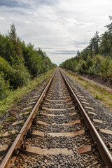Single-track railway in the forest © Maslov Dmitry