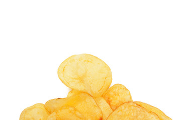 Potato chips isolated on white