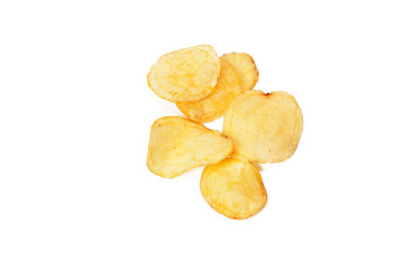 Potato chips isolated on white