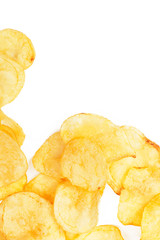 Potato chips isolated on white