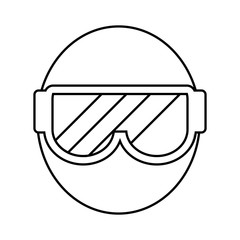 face with snorkel goggles icon over white background. vector illustration