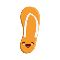 kawaii flip flop icon over white background. colorful design. vector illustration