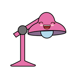 kawaii desk lamp icon over white background. vector illustraiton