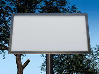 Blank white billboard layout. 3D rendering