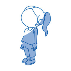little girl child no face image vector illustration