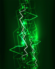 Neon lightning vector background