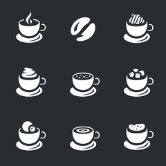 Vector Set of Coffee Cups Icons.