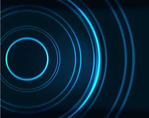 Neon circles abstract background
