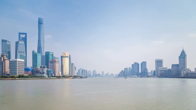 SHANGHAI - march 2017: Timelapse of Shanghai Pudong viewed , march 2017 in Shanghai, China.