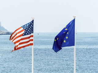 eu and us flags
