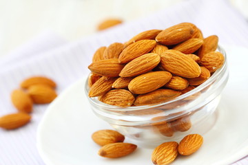 Almond nuts on the table