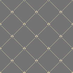 Geometric dotted golden pattern. Seamless abstract modern texture for wallpapers and backgrounds