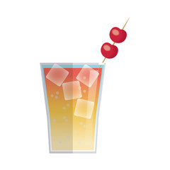 cocktail drink fruit juice alcoholic cold vector illustration