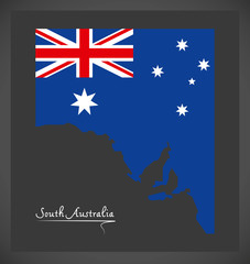 Obraz na płótnie Canvas South Australia map with Australian national flag illustration