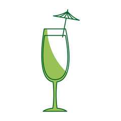 alcohol drink icon. cold cocktail with umbrella in glass. vector illustration