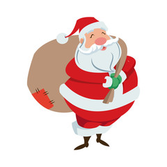 cartoon santa claus for your christmas and new year greeting vector illustration