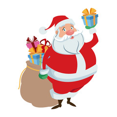 cartoon santa claus for your christmas and new year greeting vector illustration