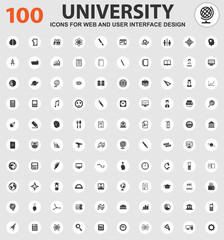 University icons set