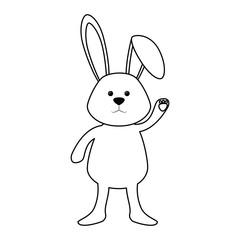 cute easter rabbit icon over white background. vector illustration