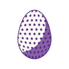 easter egg with stars shapes icon over white background. vector illustration