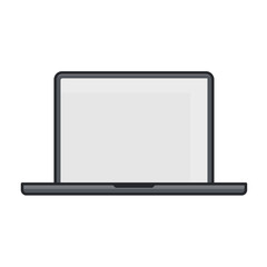 laptop illustration, icon line art