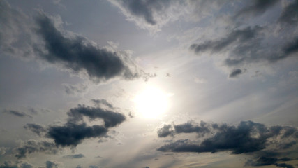 Obraz premium Middle level with low stratus cloud formations on a sunny late afternoon.