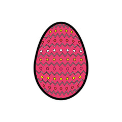 colorful easter egg icon over white background. vector illustration
