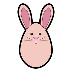 cute bunny icon over white background. happy easter concept. colorful design. vector illustration