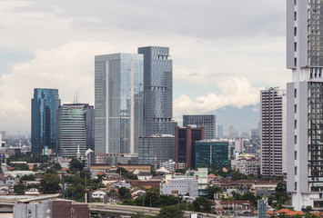 Fototapeta premium Jakarta business district skyline in Indonesia capital city