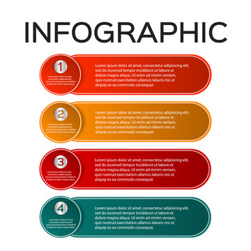Vector infographics of technology or education process, number options, web design, timeline elements.