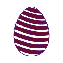 striped easter egg icon over white background. colorful design. vector illustration