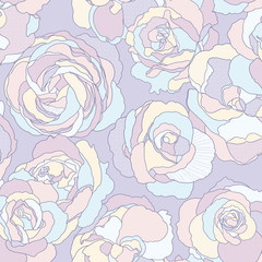 Vivid repeating floral - For easy making seamless pattern use it for filling any contours