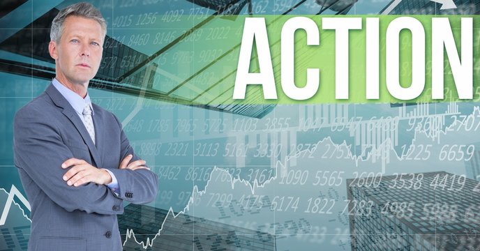 Digital image of businessman standing 