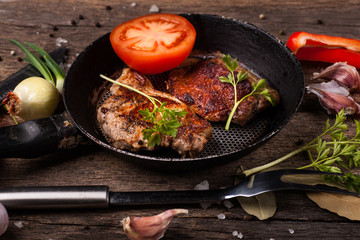 Baked pork meat