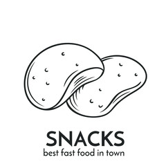 Hand drawn snacks icon.