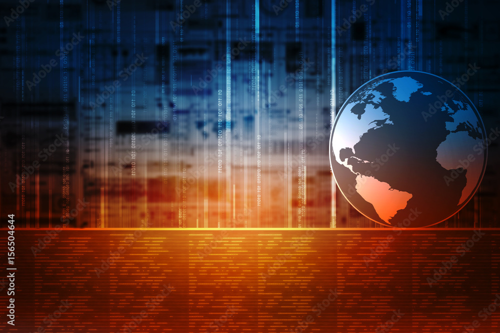 Poster 2d rendering abstract world concept