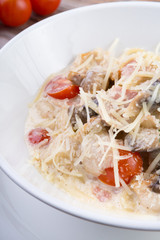 Italian pasta with mushrooms