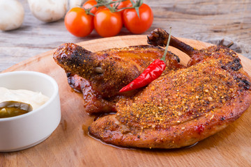 Fried half chicken