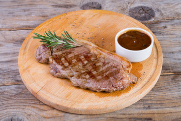 Beef steak with sauce