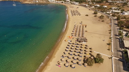 Aerial drone photo of Ios island, Cyclades, Greece