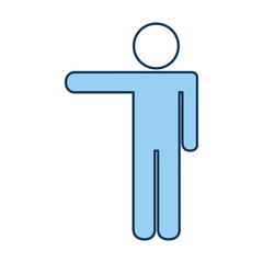 Silhouette of person pointing icon vector illustration design