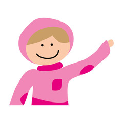 astronaut drawing avatar character vector illustration design