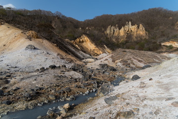 Jigokudani (Hell Valley) in sunny day