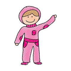 astronaut drawing avatar character vector illustration design