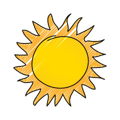 summer sun drawing icon vector illustration design