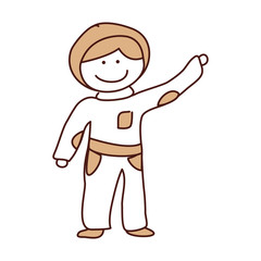 astronaut drawing avatar character vector illustration design