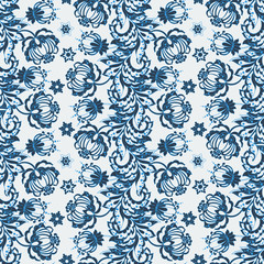 seamless pattern with flowers in indian style. Floral vector background