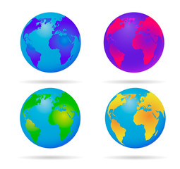 Neon globe vector 