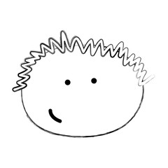 young boy drawing avatar character vector illustration design