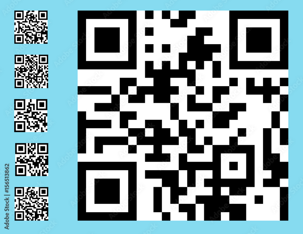 Poster set of different qr codes